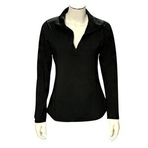 CCC Black Long Sleeve Quarter Zip Athletic Wear Pullover Jacket Size S